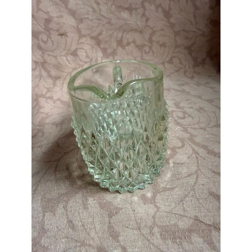 Vintage Diamond Point Replacement Glass Cream Pitcher 3
